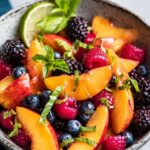 Honey Lime Basil Peach Fruit Salad