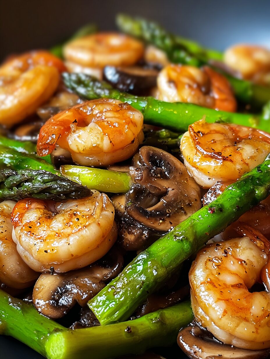 Shrimp and Asparagus Stir-Fry with Mushrooms