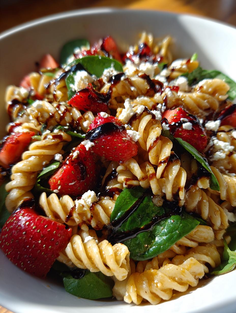 Strawberry Balsamic Pasta Salad