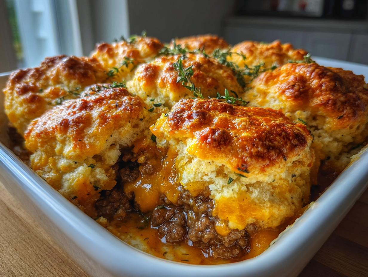 Cheddar Bay Ground Beef Cobbler