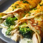 Cheesy Chicken Broccoli Crepes