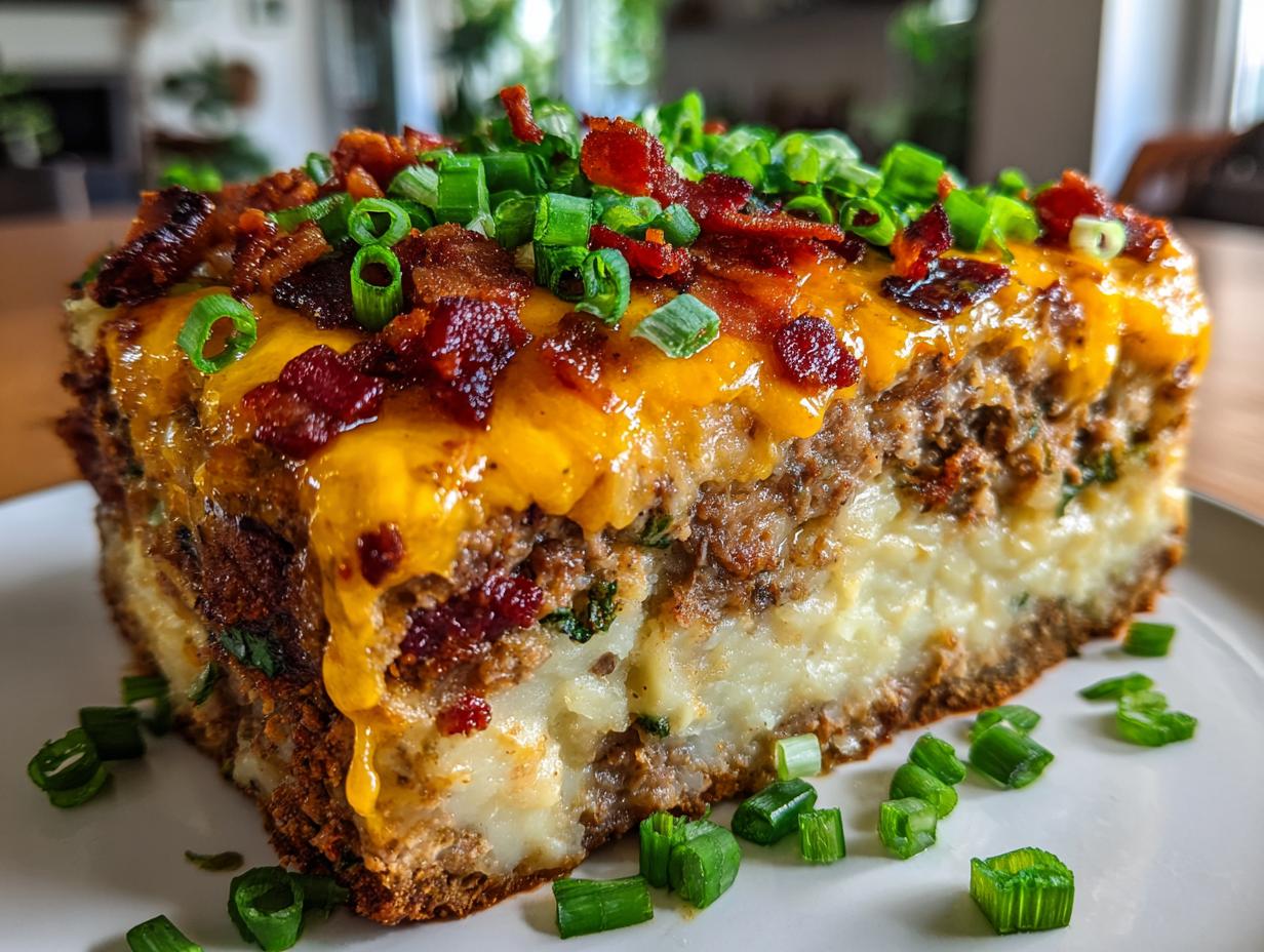 Cheesy Loaded Meatloaf Casserole