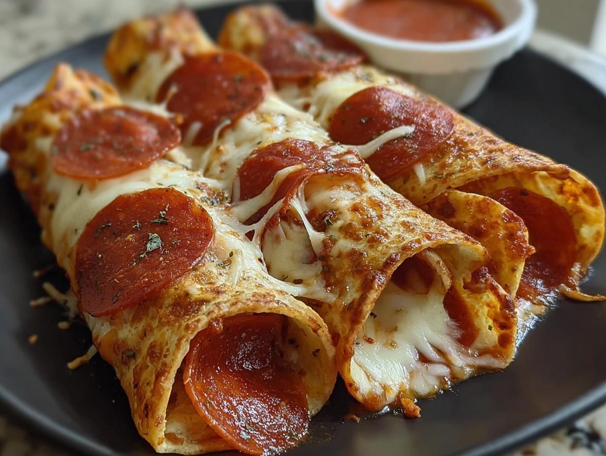 Cheesy Pepperoni Pizza Roll-Ups with Low-Carb Tortillas