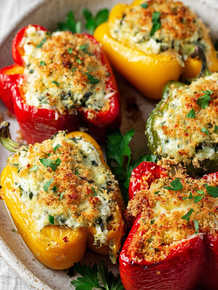 Herby Ricotta Stuffed Peppers