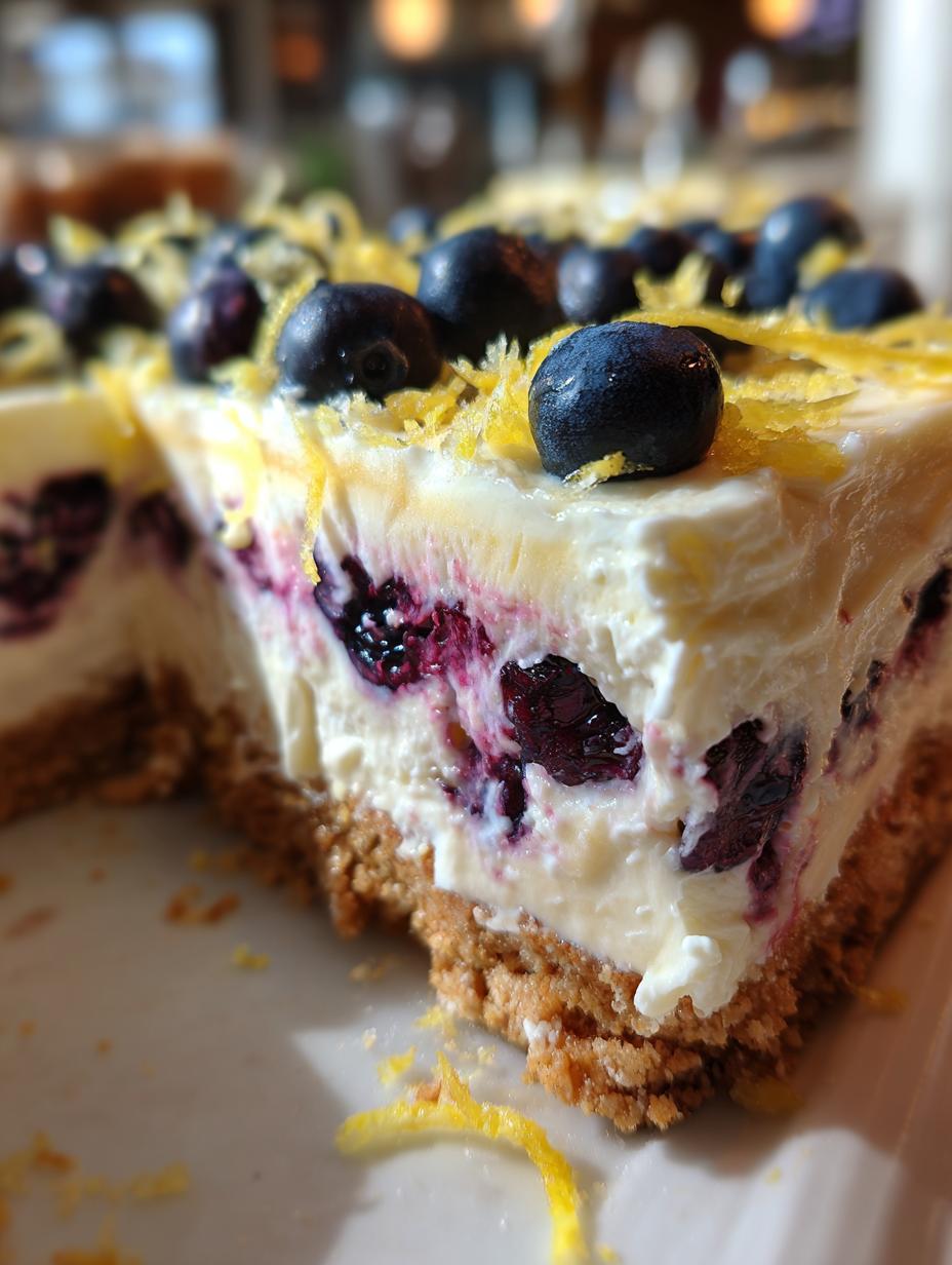 No-Bake Lemon dazzling Blueberry cream Cake - detail 1