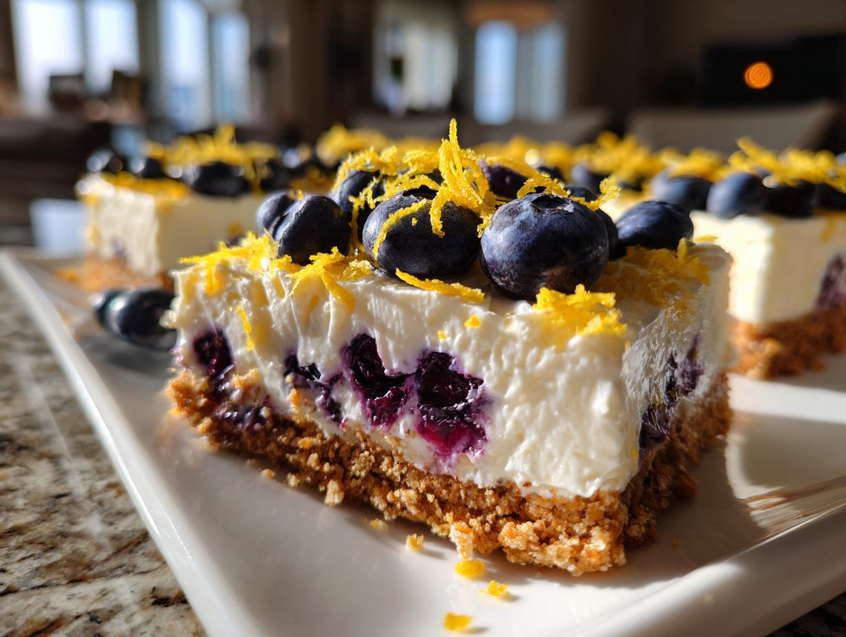 No-Bake Lemon dazzling Blueberry cream Cake