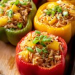 Teriyaki Pineapple Chicken Rice Stuffed Peppers