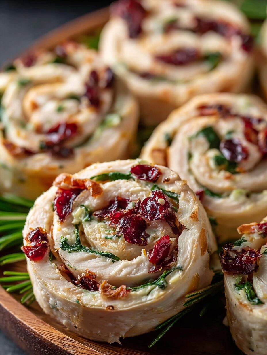 Turkey Cranberry Pinwheels – Easy Party Snack Idea