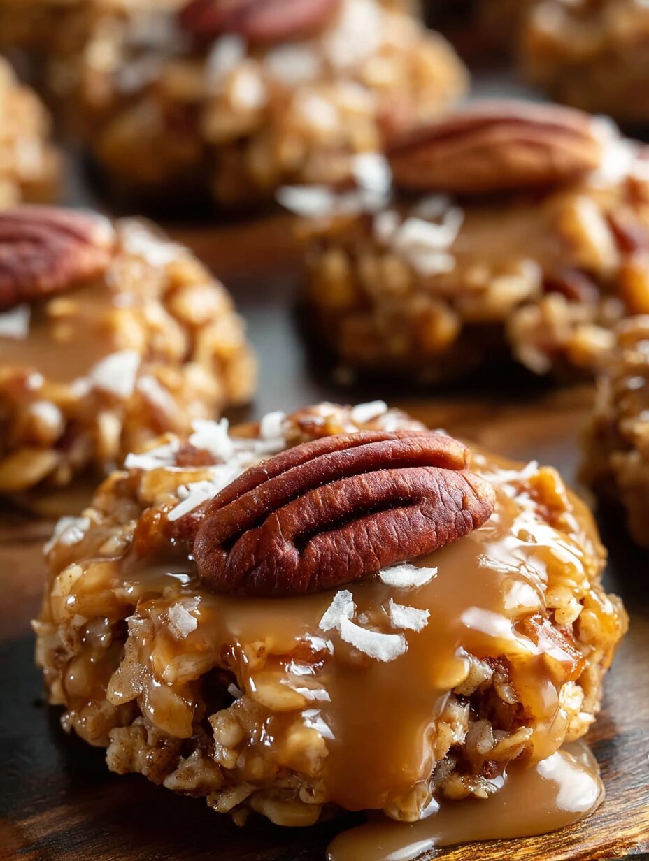 Easy No Bake Pecan Coconut Praline Cookies Recipe