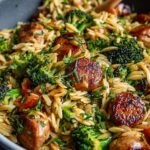 Chicken Sausage Broccoli and Orzo Skillet – 5 Easy Steps to a One-Pan Dinner