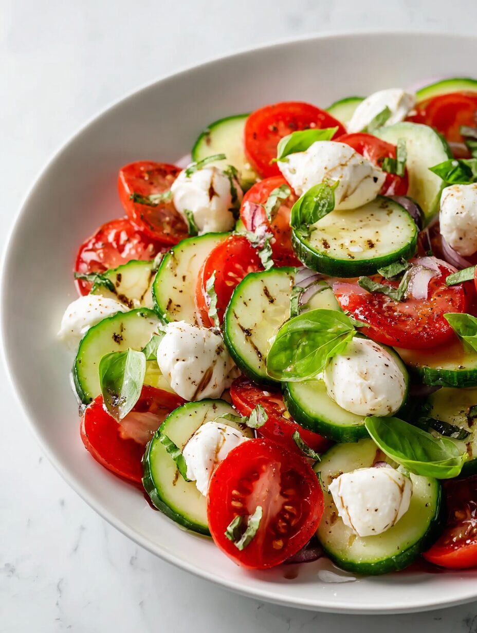Fresh Cucumber Caprese Salad that Everyone Will Love!