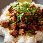 Ginger-Lime Pork over Creamy Coconut Jasmine Rice