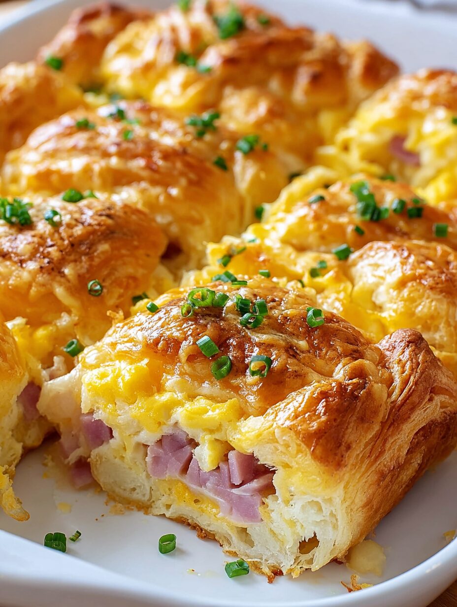 Ham and Cheese Croissant Breakfast Casserole Delight Awaits!