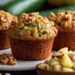 Moist Zucchini Muffins with Pineapple and Crunchy Walnuts