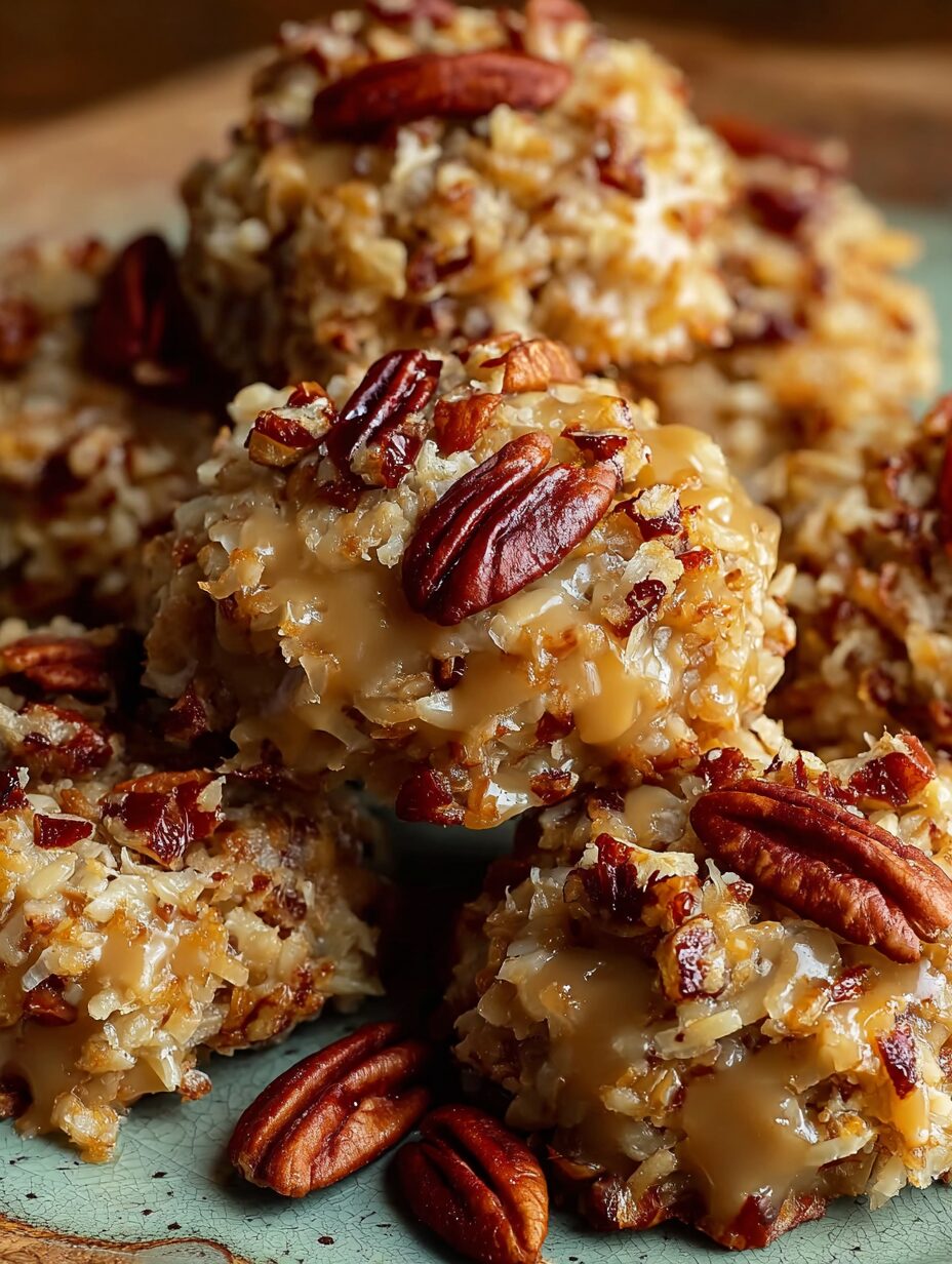 No-Bake Coconut Pecan Praline Cookies