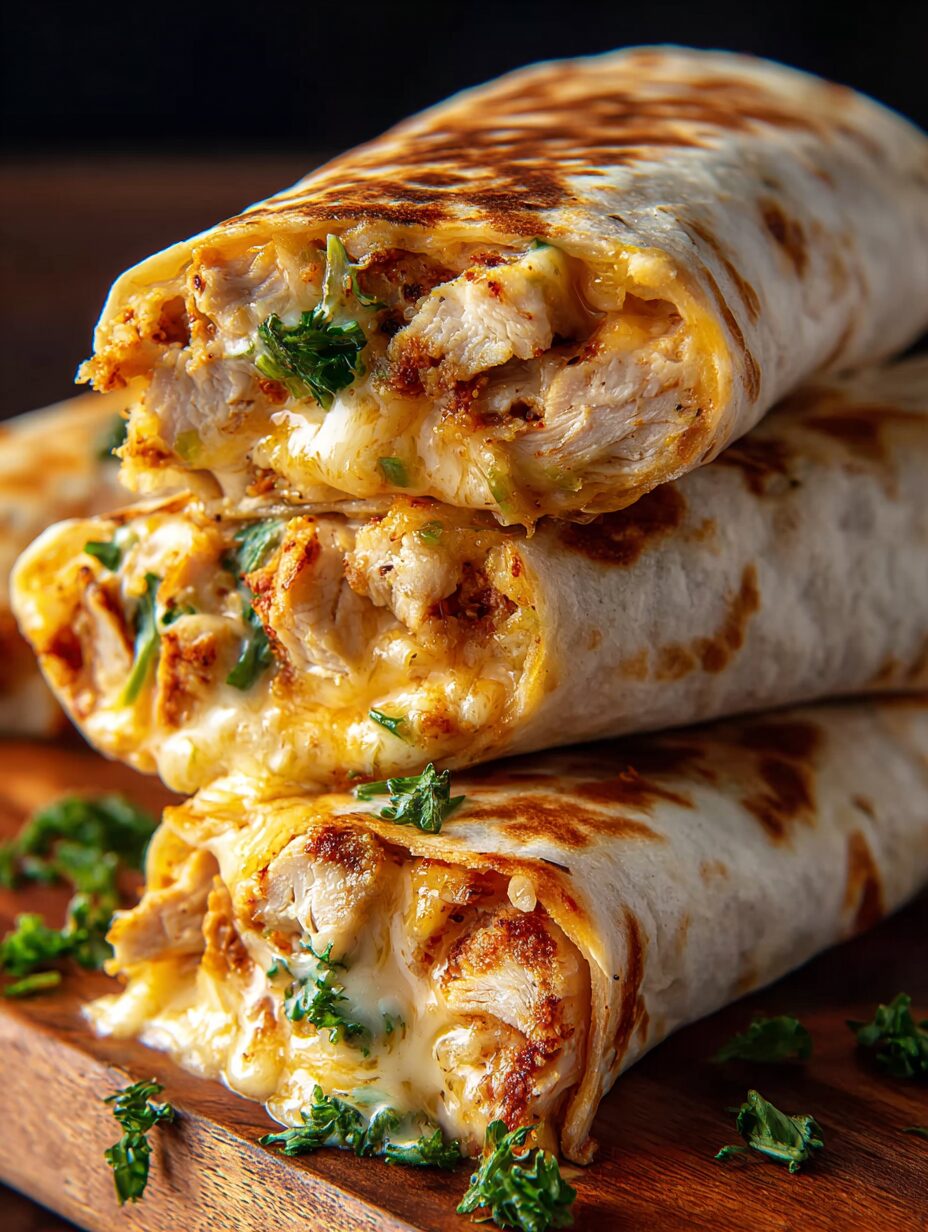 Ooey-Gooey Cheesy Garlic Chicken Wraps You’ll Devour Today!