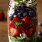 Patriotic Mason Jar Fruit and Feta Salad