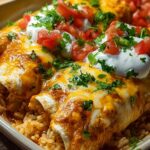 Smothered Baked Chicken Burritos