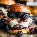 Blackberry Bacon Venison Burgers