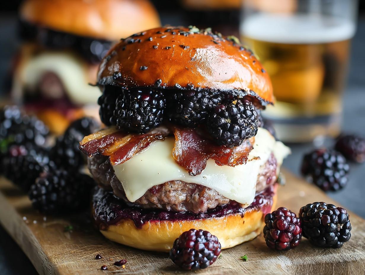 Incredible Blackberry Bacon Venison Burgers