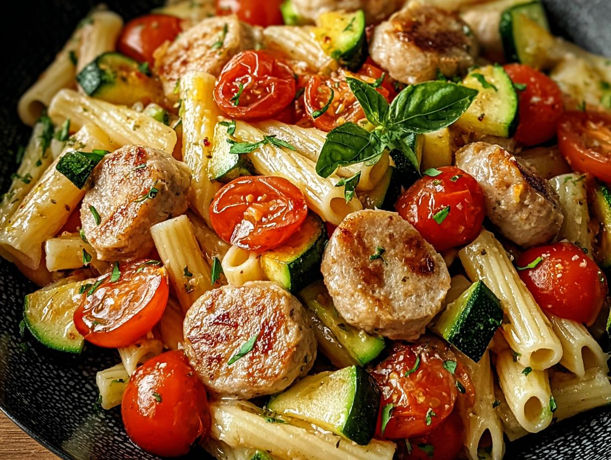 Chicken Sausages Zucchini Tomatoes