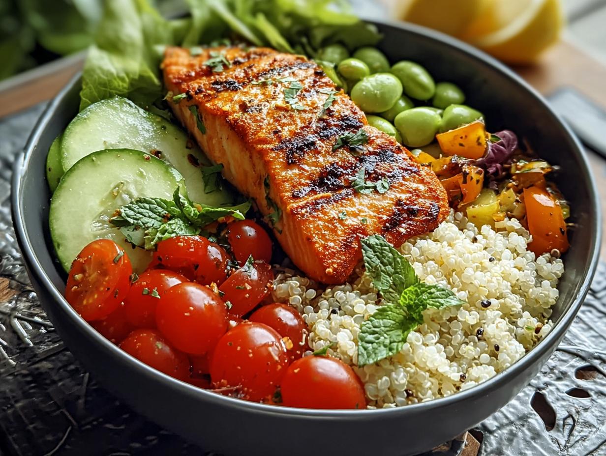 Mediterranean Salmon Bowl: 1 Flavorful 30-Min Meal - Mediterranean Salmon Bowl - additional detail