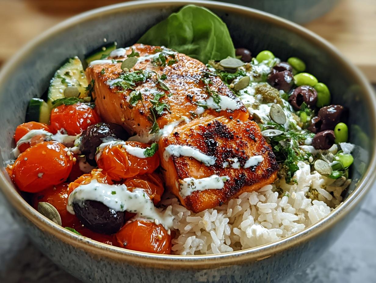 Mediterranean Salmon Bowl: 8 Incredible Flavors