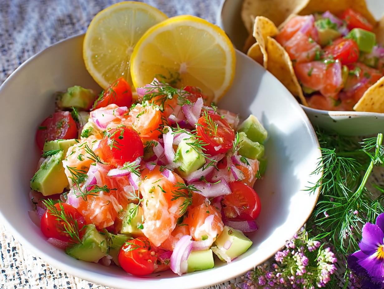 Spectacular Salmon Ceviche: Taste Sunshine - Salmon Ceviche - main visual representation
