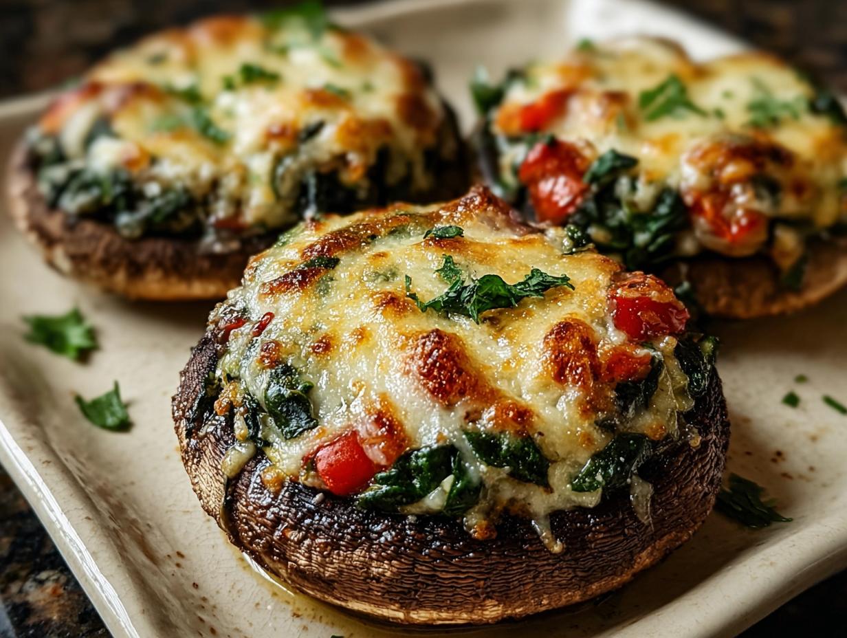 Amazing 4 Stuffed Portobello Mushrooms