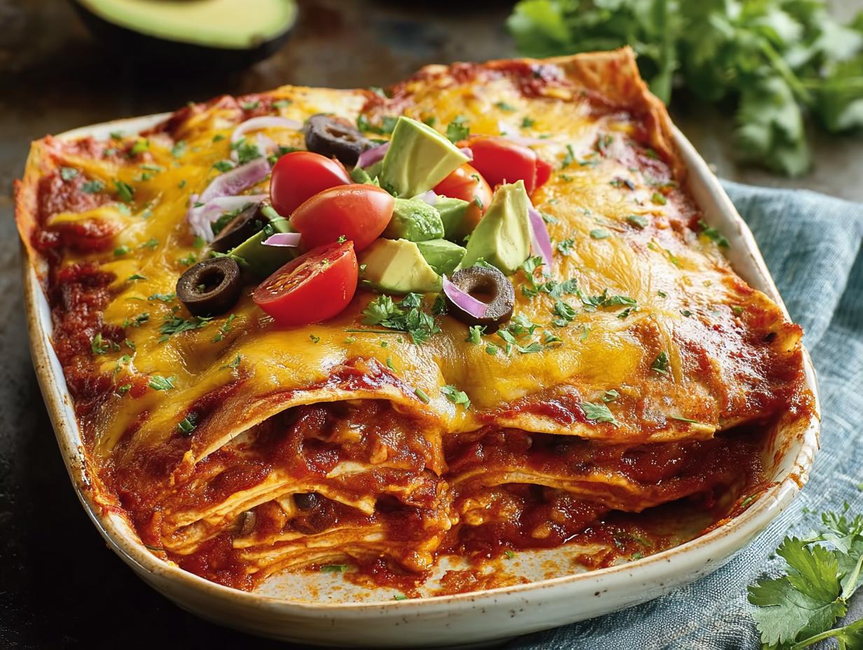 Amazing Vegetarian Enchilada Casserole in 20 Mins
