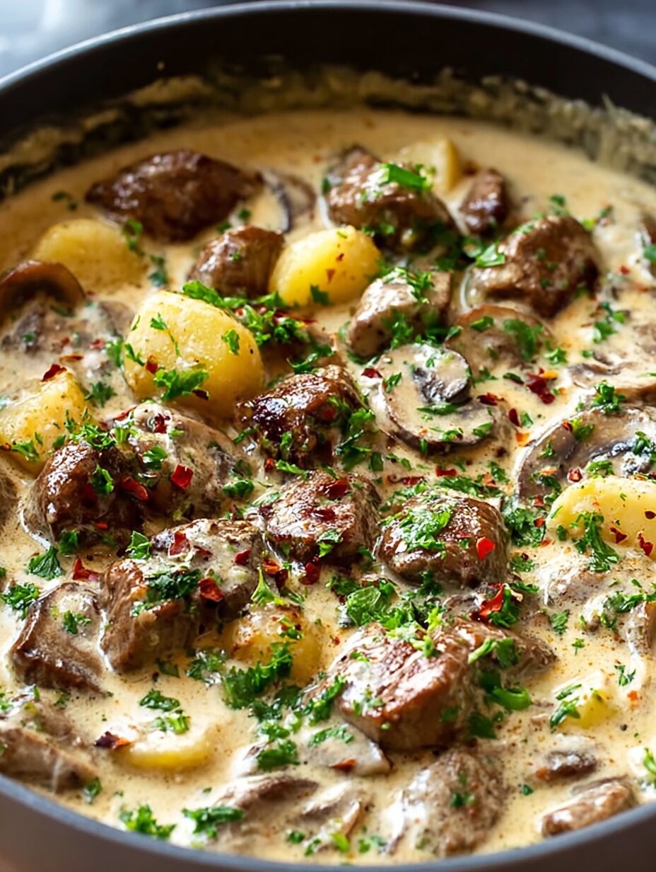 Easy Creamy Garlic Mushroom Beef Recipe Recipe You Can Master