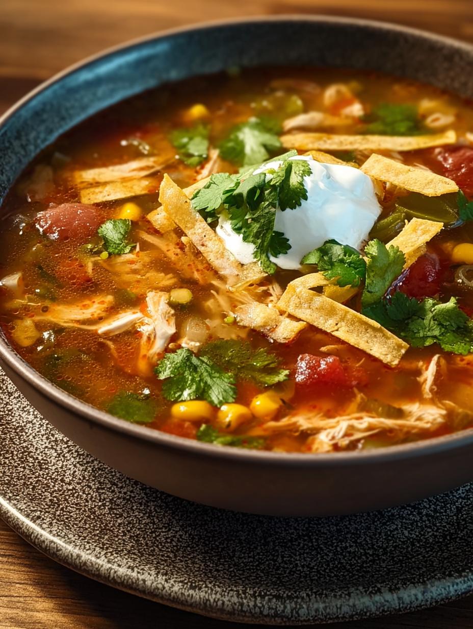 Perfect Chicken Tortilla Soup Crockpot 1-Pot Meal - Chicken Tortilla Soup Crockpot - main visual representation