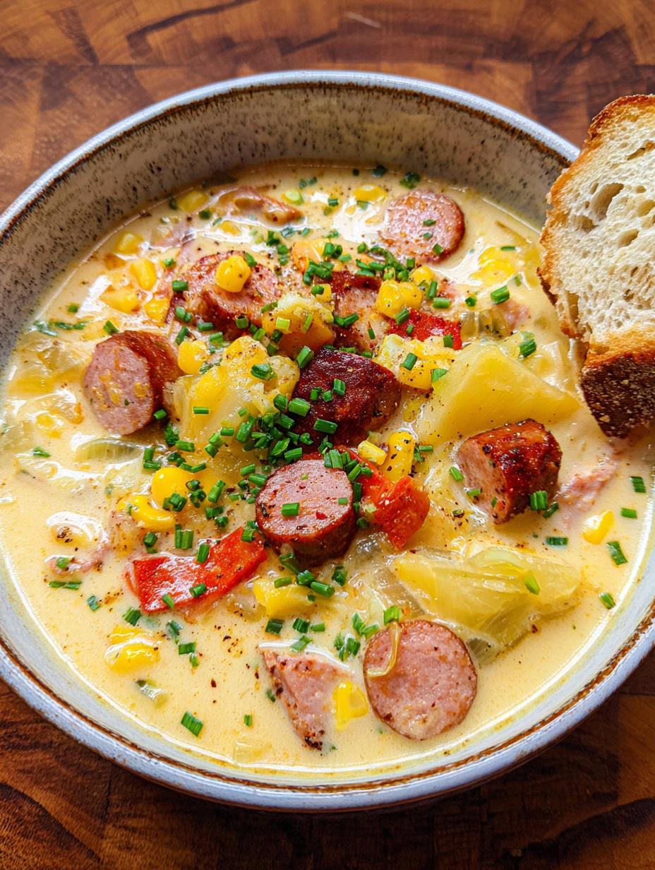 Hearty Kielbasa Corn Chowder: Cozy Comfort