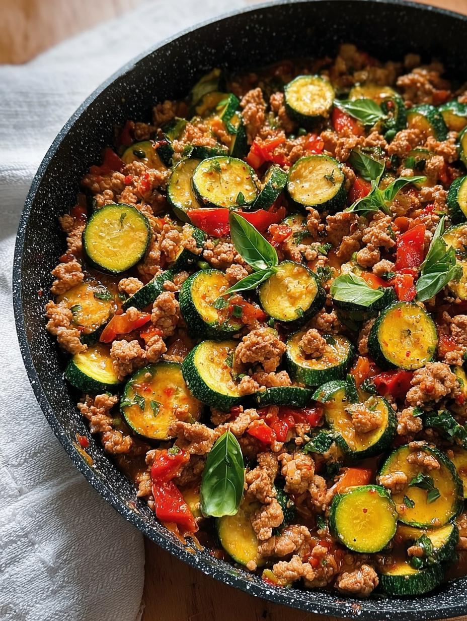 Low Carb Dinner Ground: 1 EASY Turkey Zucchini Skillet