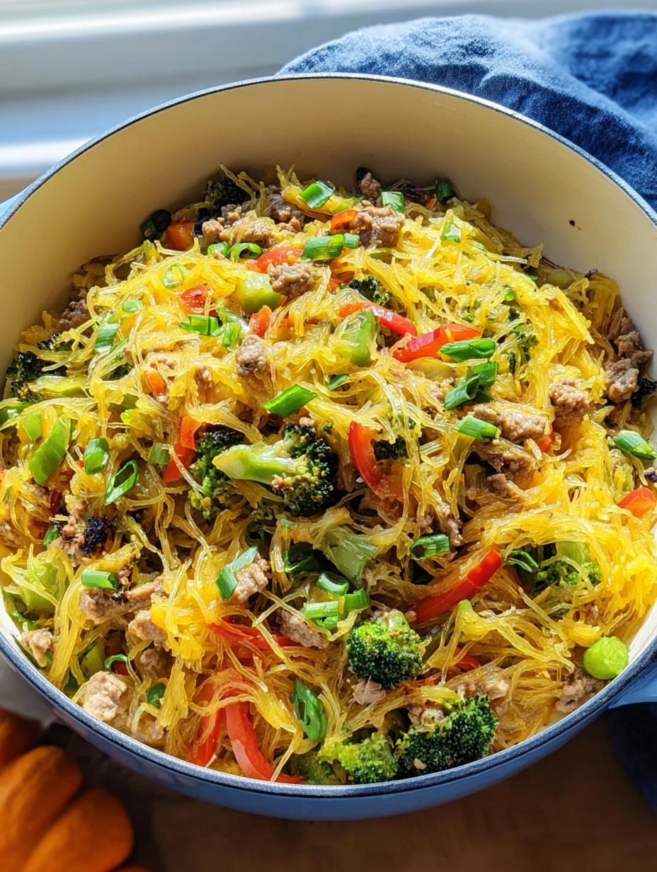 Spaghetti Squash Chow Mein: Flavorful 1-Dish Wonder - Spaghetti Squash Chow Mein - additional detail