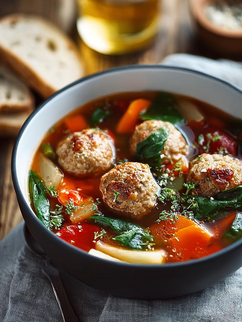Turkey Meatball Soup: Easy Comforting 1-Pot Meal - Turkey Meatball Soup - additional detail