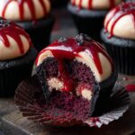 Vampire Bite Halloween Cupcakes