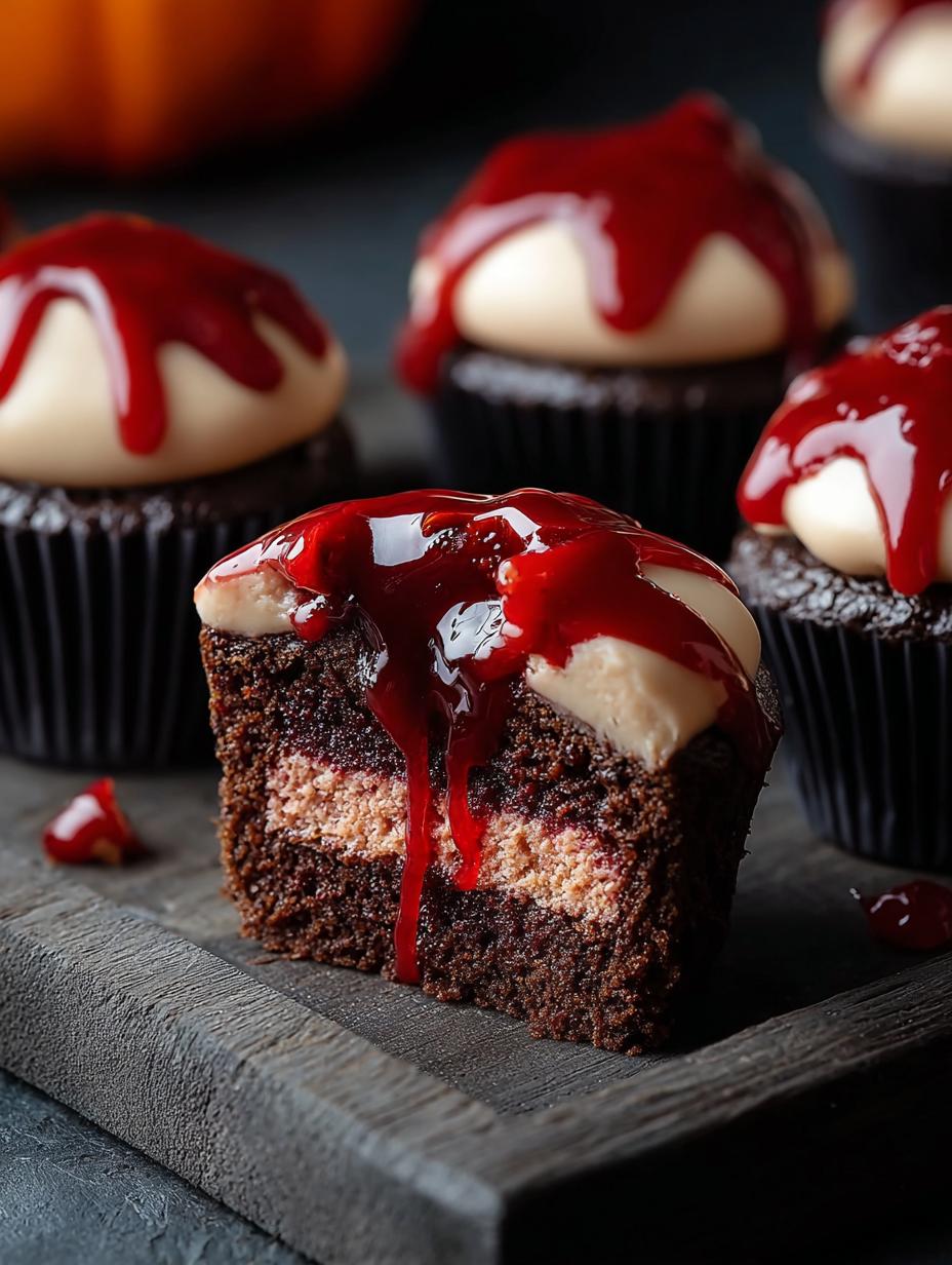 Vampire Bite Halloween Cupcakes: Shockingly Delicious! - Vampire Bite Halloween Cupcakes - additional detail