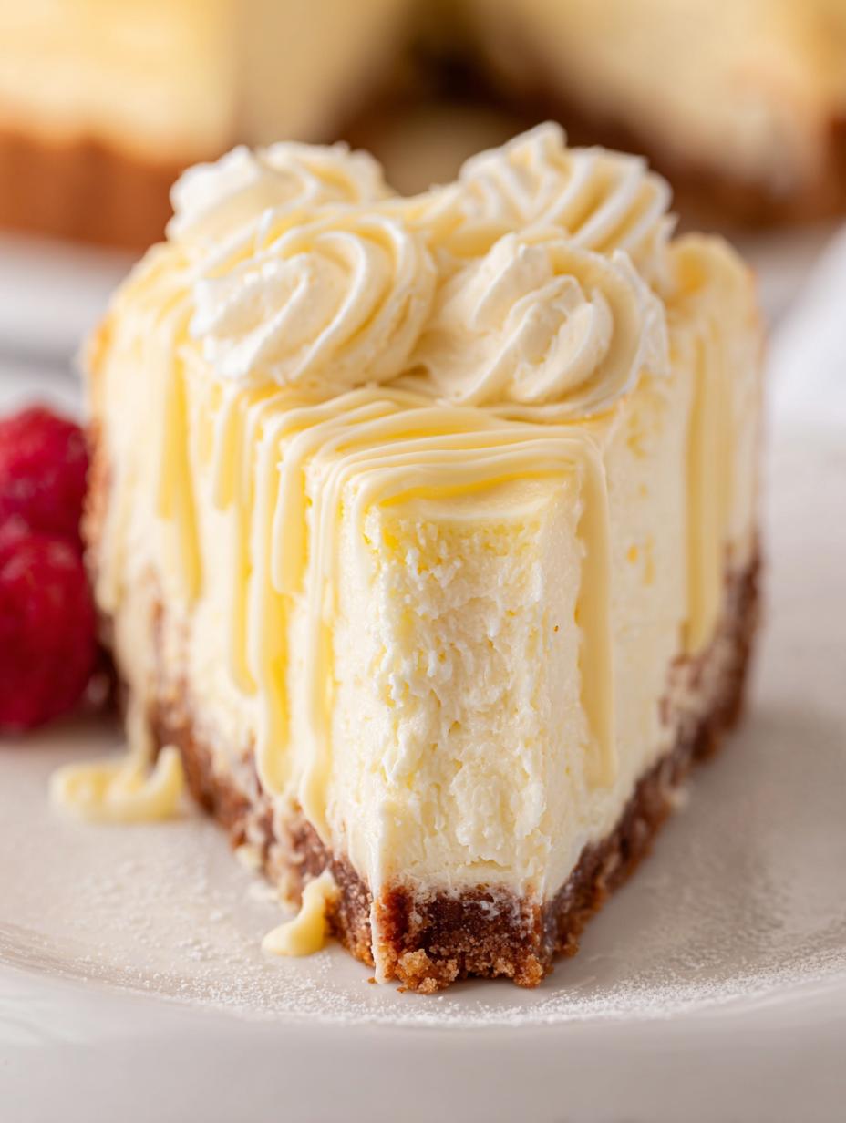 Decadent White Chocolate Cheesecake Recipe - White Chocolate Cheesecake - main visual representation