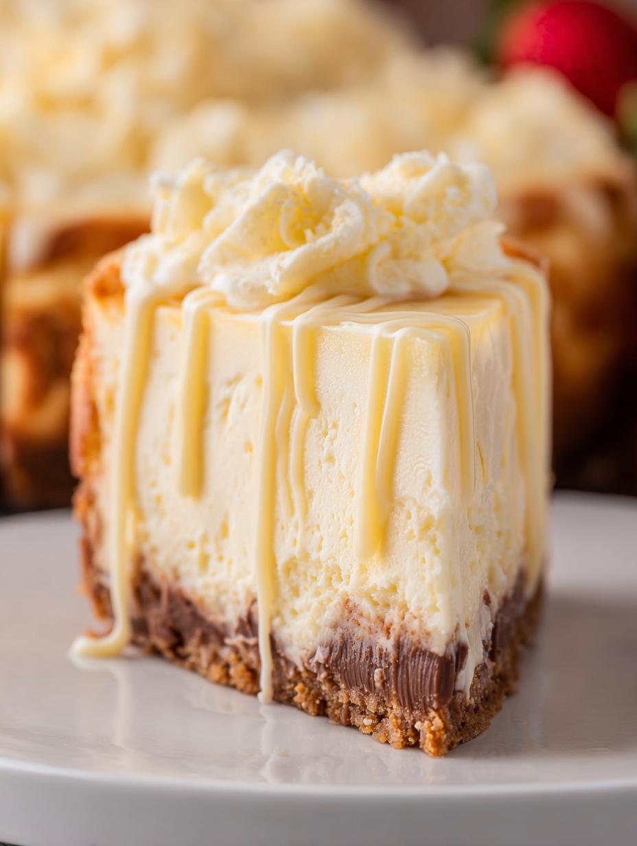 Decadent White Chocolate Cheesecake Recipe - White Chocolate Cheesecake - additional detail
