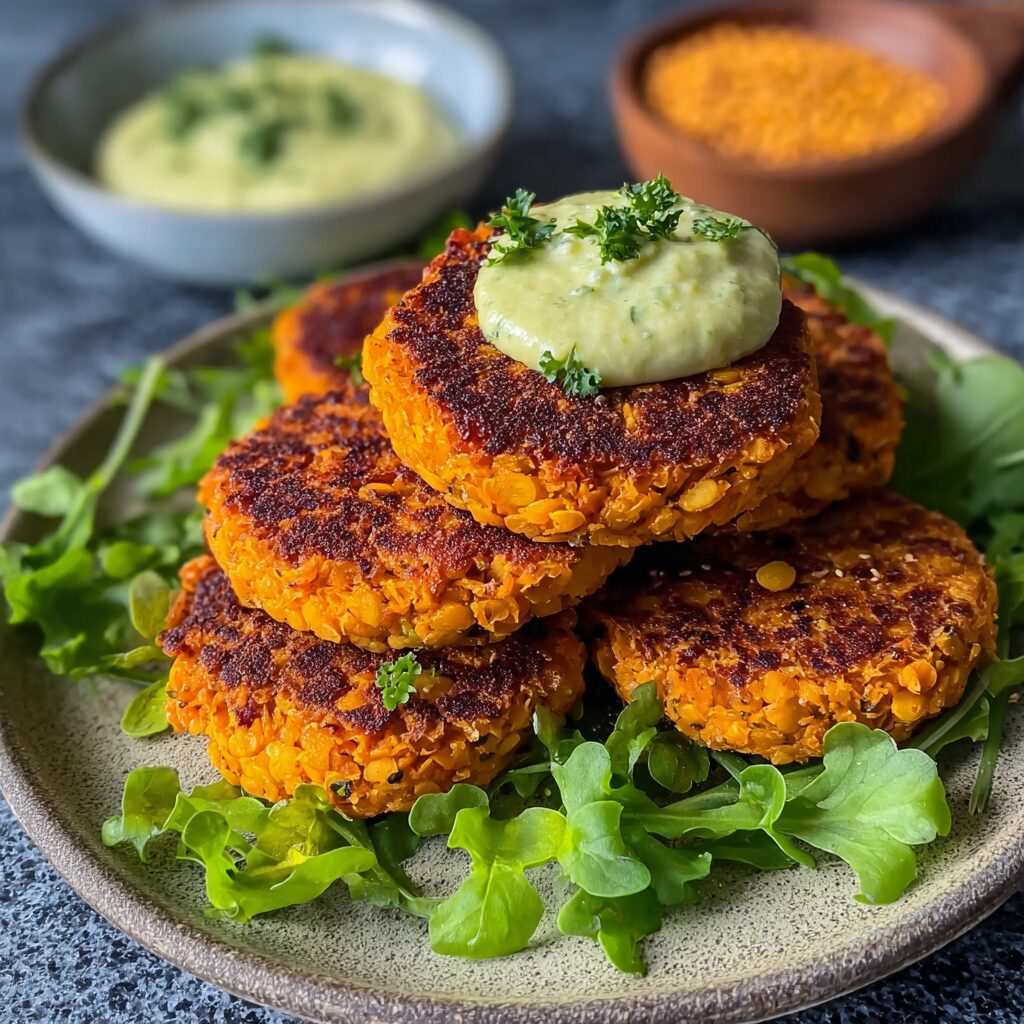 Crispy Sweet Potato and Red Lentil Patties That Delight