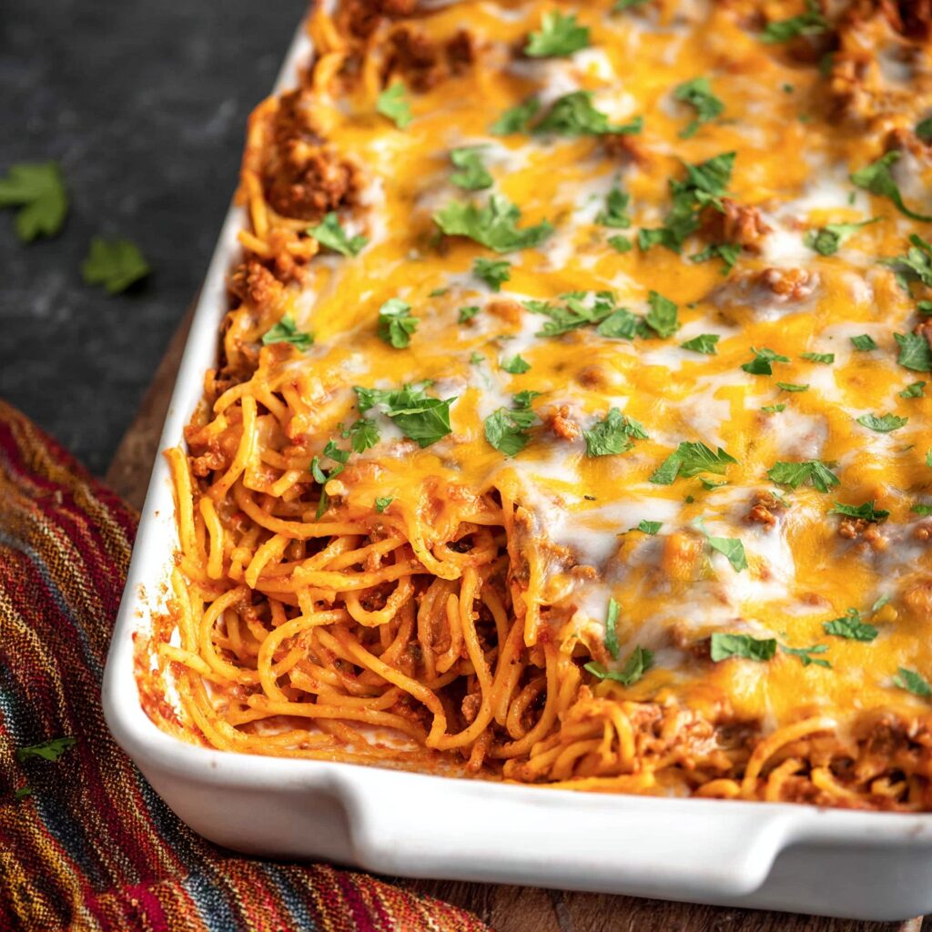 Delicious Creamy Southern Spaghetti Bake Recipe
