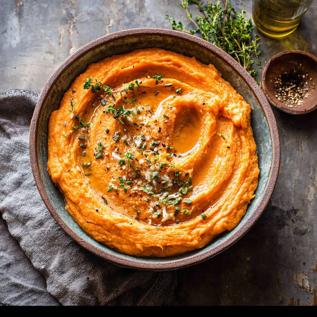 Elevate Your Sides: Mashed Sweet Potatoes with Miso Butter
