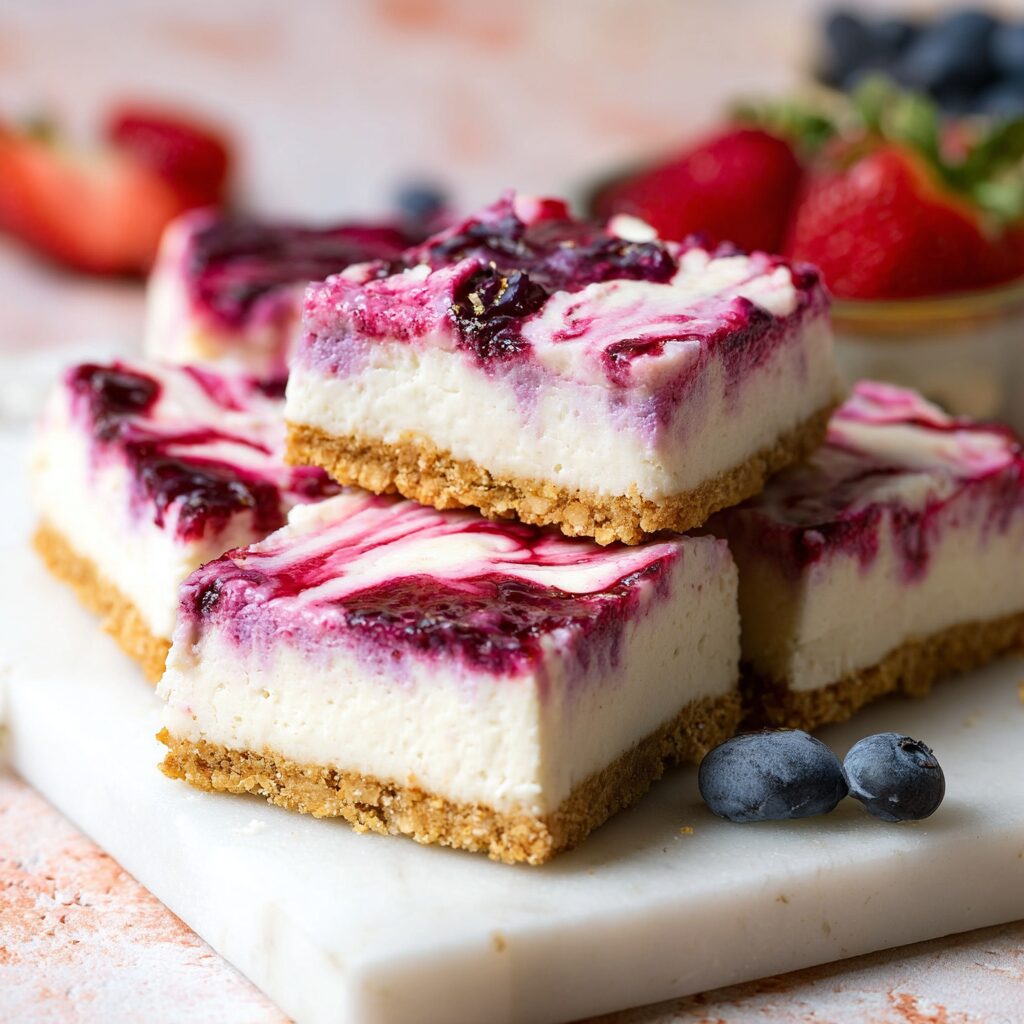 Refreshing No Bake Berry Cheesecake Bars Recipe
