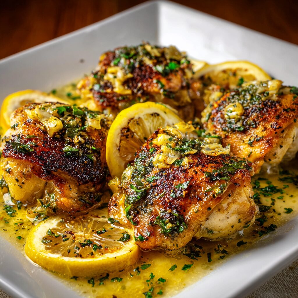 Savory Lemon Garlic Chicken Thighs Recipe