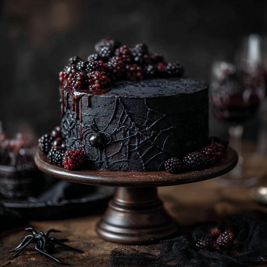 Spooky Black Velvet Cake for Halloween Celebrations