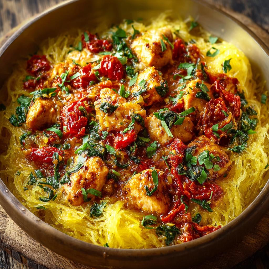 Savoring Tuscan Chicken with Spaghetti Squash